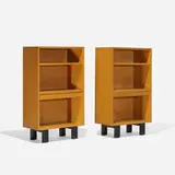 nightstands model 4608, pair by George Nelson & Associates, 1948, combed oak, lacquered wood, sold Feb 2016