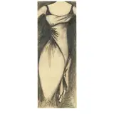 Charles James, Drawing of an Evening Gown (Dark Background), 1960, Graphite on paper
