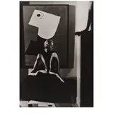 George Hoyningen-Huene, Art in Fashion (Fringed Gown by Balenciaga, Painting by Juan Miró in the Apartment of Helena Rubinstein) (for 'Harper's Bazaar'), 1939, Platinum palladium print