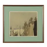 Ernst Deutsch Dryden, Fashion Illustration for Vogue; Venice; Four Figures by a Building (Three Works), ink and whiting on paper; ink wash on paper