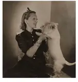 Louise Dahl-Wolfe, Gertrude Lawrence with her Highland Terrier 'Makintosh' (for 'Harper's Bazaar')