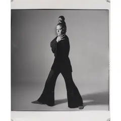 Claudia Cardinale in knit pattes d'éléphant (for 'Vogue') by Bert Stern, 1965, Gelatin silver print; the photographer's credit stamp on the reverse, offered Feb 2025