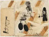Neo Rauch, die gräben, 1992, Gouache, Öl, Bleistift und Wachsstift auf collagiertem Papier