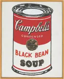Richard Pettibone, Campbell’s Soup Can (Black Bean)“, 1962, 1968, 1968, Acryl und Serigrafie auf Leinwand
