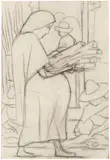 Diego Rivera, Untitled (Study for Mural), Graphite on paper