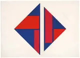 Red Blue Diamond by Ilya Bolotowsky, 1973, Color screenprint on paper, sold May 2014