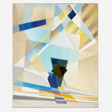 Resurgence by Werner Drewes, 1973, oil on canvas, sold May 2022