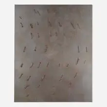 Georg Herold, Screw Painting, 1991, screws, synthetic resin, electroplated zinc and copper on canvas