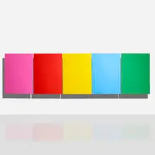 Dan Flavin, For Enno, 1986, screenprint in colors on five sheets of Hahnemühle 300 gm