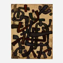 Mathias Goeritz, Untitled, c. 1955, gouache and charcoal on paper laid to Masonite