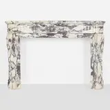 Louis Xvi Style, Fireplace surround, brèche violette de Serravezza marble, brass