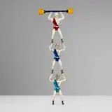 Gene Moore for Tiffany & Co., Balancing strongmen and barbell