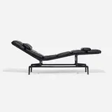 Charles and Ray Eames, Billy Wilder chaise, 1968, leather, enameled aluminum, plastic