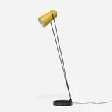 Ben Seibel, floor lamp, 1951, enameled steel, enameled and perforated aluminum