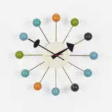 Ball wall clock, model 4755M by George Nelson & Associates, 1949, enameled brass, lacquered wood, brass, enameled aluminum, sold Feb 2016