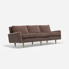 sofa by Florence Knoll, 1947, upholstery, birch, sold Feb 2016