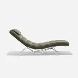 chaise lounge, model 5490 by George Nelson & Associates, 1954, chrome-plated steel, mohair, sold Feb 2016