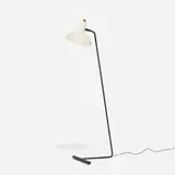 Harry Gitlin, floor lamp, model F9, 1951, enameled aluminum, enameled steel, Bakelite