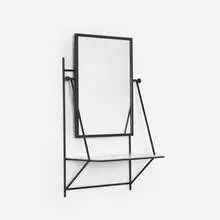 wall-mounted vanity by Paul McCobb, 1953, mirrored glass, enameled steel, milk glass, sold Feb 2016