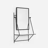 Paul McCobb, wall-mounted vanity, 1953, mirrored glass, enameled steel, milk glass