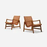 Jens Risom, lounge chairs model 652 W, pair