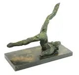 Ivor Abrahams, Untitled, Ivor Abrahams RA (1935-2015) FLOORPIECE Bronze with green patina 25.5cm wide 21cm high .