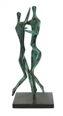 Untitled by Paul Mount, Paul Mount (1922-2009) DANCING FIGURES Bronze with green patina, sold Jun 2020