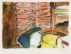 Untitled by Bob Dylan, b.1941) 'LAKESIDE CABIN' Giclée print in colours, sold Jun 2020