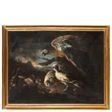 Paesaggio con uccelli e conigli by detto il Crivellone Angelo Maria Crivelli, oil on canvas, offered Mar 2022