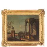 Apollonio Domenichini, Coppia di capricci, oil on canvas