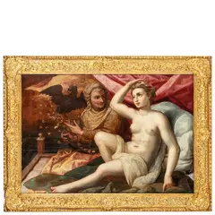 Danae assistita da una fantesca by Cornelis van Haarlem, oil on panel, offered Mar 2022