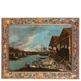 Apollonio Domenichini, Veduta interna dell'Arsenale di Venezia, oil on canvas