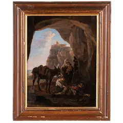 Assalto a un viandante / Siglato in basso a sinistra by Johannes Lingelbach, oil on canvas, offered Mar 2022