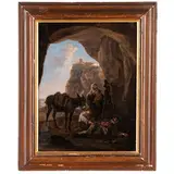 Johannes Lingelbach, Assalto a un viandante / Siglato in basso a sinistra, oil on canvas