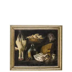 Giovanni Rivalta, Interno di cucina con gatto, oil on canvas