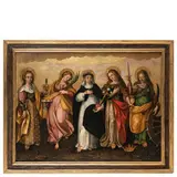 Luca Mombello, Cinque sante, oil on canvas