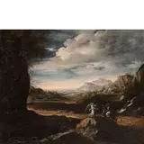 Giovanni Battista Pace, Paesaggio con Angelo, oil on canvas
