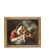 Elisabetta Sirani, Madonna con il Bambino e San Giovannino, oil on canvas