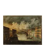 Gabriele Bella, Ponte dei pugni, oil on canvas
