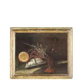Giuseppe Recco, Pesci e crostacei, oil on paper applicata on canvas
