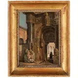 Alessandria, 1785 ; Milano, 1837 / Portale romano con figure / Firmato G Migliara in basso a destra by Giovanni Migliara, oil on canvas, offered Mar 2022