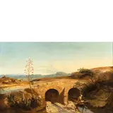 Nicola Palizzi, Vasto, 1820 ; Napoli, 1870 / Paesaggio romano / Firmato N Palizzi in basso al centro