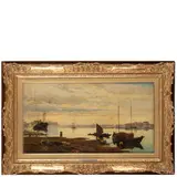 Guglielmo Ciardi, Venezia, 1842 ; 1917 / Canale della Giudecca / Firmato G Ciardi in basso a sinistra