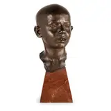 Domenico Jollo, Napoli, 1866 ; 1938 / Testa di giovinetto / Firmato D Jollo sul retro, bronze