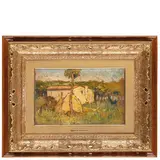 Livorno, 1866 ; 1942 / Paesaggio / Firmato Gio Bartolena in basso a destra by Giovanni Bartolena, oil on cardboard, offered Mar 2022