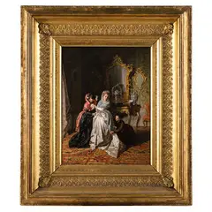 Giuliano Zasso, Castellavazzo, 1833 ; Venezia, 1889 / Preparativi per il ballo in maschera / Firmato Zasso in basso a sinistra, oil on canvas