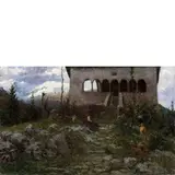 Leonardo Bazzaro, Milano, 1853 ; Miazzina, 1937 / Altri tempi / Firmato L Bazzaro in basso a destra, oil on canvas