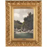 Lorenzo Delleani, Pollone, 1840 ; Torino, 1908 / Paesaggio con torrente / Datato 2 9 85 a sinistra e firmato Delleani in basso a destra