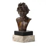 Napoli, 1852 ; 1929 / Testa di licco / Firmato Gemito sulla spalla sinistra by Vincenzo Gemito, bronze, offered Mar 2022