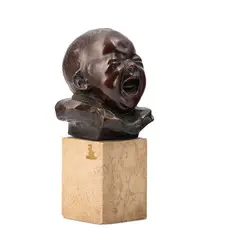 1884 ; 1965 / Il primo vagito / Firmato sul retro by Bernardo Balestrieri, bronze, offered Mar 2022